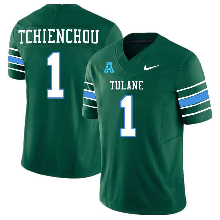 #1 Jack Tchienchou Tulane Green Wave Jersey College Football Uniforms,Apparels Stitched-Green